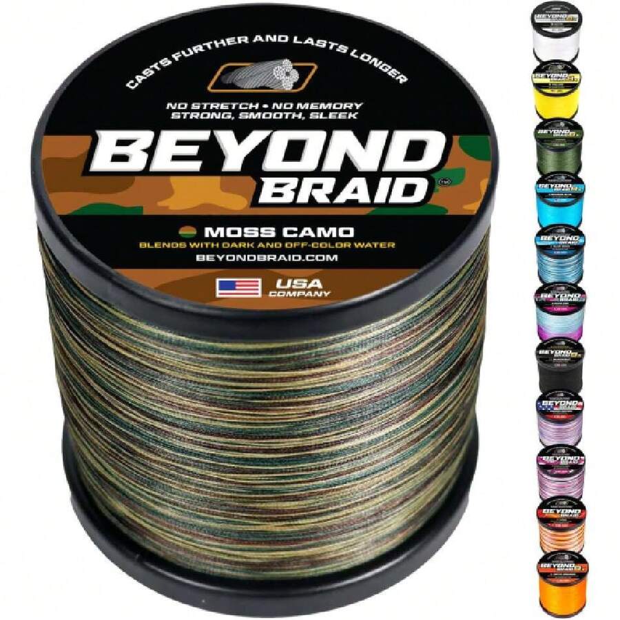 Braided Fishing Line -Super Strong - Abrasion Resistant - No Stretch -Blue Camo, Moss Camo, White, Green, Pink, Blue, 4 Strand 8 Strand,31254162 - 紅木色 - 查看 1