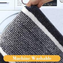 4 Piece Bathroom Rugs Sets With Toilet Lid Cover, U Shaped Toilet Mat And Absorbent Microfiber Plush Mats, Non-Slip Backing, Machine Washable Bathroom Decor Set For Bathroom, Bedroom, Living Room - Black - View 5