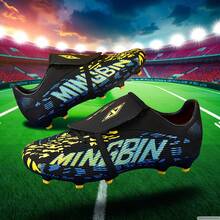 1 Paar Herren/Damen Erwachsene Fußballschuhe, Hoher Knöchel Outdoor Team Wettkampf Sportschuhe, Große Größen rutschfeste verschleißfeste AG Nocken FG Natürlicher Rasen Weicher Boden Herren Fußball Trainingsschuhe, Schnürsenkel Rugby Schuhe, Leder Fußballstiefel, Leichtgewichtig Hochleistung Rutschfestes Design Hoher Knöchel Professionelle Fußballstiefel, Direkt ab Werk - Schwarz - Übersicht 8