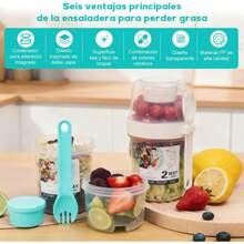 ¡Recomendado4 tazas de yogur de cereales con tapa y cuchara(Más 3 cepillos de limpieza),Recipientes de Avena 300 ml + 500 ml,a prueba de fugas, de yogur portátil, de harina de avena reutilizable¡Top de Temporada - 1 - Ver 4