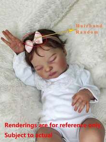 50 CM Girl Realistic Soft Vinyl Reborn Sleeping Doll With 3D-Painting Skin And Vascular Vein, 20 Inch Newborn Baby Cute Kids Bedtime Toy Handmade Birthday Gift (Some Parts Random, Including Pacifier, Bottle, Hair Accessories And Clothes Set) - trắng - Xem 2