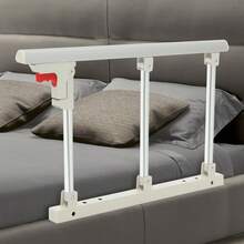 Bed Safety Rail, Folding Bed Assist Handle, Fold Down Bed Rail, Foldable Adult Safety Supported Handle For Home Care - Bạc và Trắng - Xem 5