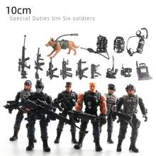 10厘米可动特种部队军事人偶套装，精英反恐特种部队，僵尸模型玩具，反恐士兵模型，可动武器，僵尸玩偶模型 - 彩色 - 查看 23