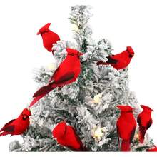 12 PCS Cardinals Clip On Christmas Tree Ornaments, Realistic Artificial Cardinals Birds Ornaments For Christmas Tree Wreath Centerpiece Decorations Crafts Christmas Decor Room Decor Party - 1 - 查看 1