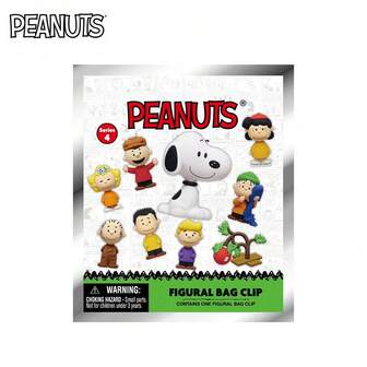 Peanuts 1 件官方授权随机角色盲盒 3D 袋夹钥匙扣吊坠惊喜非常适合万圣节装饰圣诞礼物