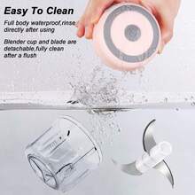 Electric Mini Garlic Chopper, 250ML USB Food Chopper Mincer, Vegetable Onion Portable Small Processor For Garlic, Ginger, Chili, Vegetables Pink-250ML - 粉色 - 查看 5