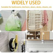 4 خطافات حائط من الأكريليك، رف منشفة لاصق غير انزلاقي، بدون حاجة إلى ثقب، للتركيب على الحائط، مناسب للحمام والغرفة والمطبخ - مربع/شكل حرف J - متعدد الألوان - مشاهدة 5