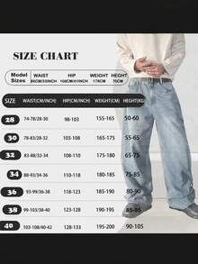 1 pièce Pantalon décontracté ample en jean lavé, style vintage Y2K ample lavé