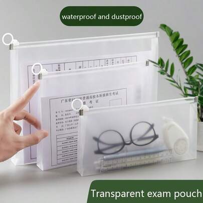 A4/A5/A6 Clear File Bag, Large Capacity Storage Bag, Interview Examination Special Stationery Bag, Can Be Used For Cosmetics Storage, Stationery, Toy Storage, Transparent Visible