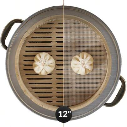 Stainless Steel Steamer Ring Fits 7 To 12-Inch Bamboo Steamer Basket Steaming Ring For Asian Chinese Wok Food Dumpling Dim Sum Steam Pot Accessories Metal Cooking Rim Adapter
