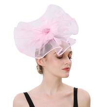 1件女士礼帽，德比帽，大花朵装饰，2025款，适合优雅的下午茶派对，女士发饰 - 彩色 - 查看 13