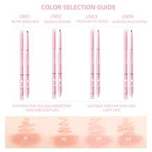 J.M.C.Y 双头唇线刷、哑光丝绒唇膏、持久显色唇膏 - #LN02 RED BROWN - 查看 6