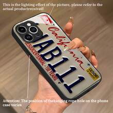 Funda para teléfono con diseño de matrícula de California, compatible con teléfonos ,  17,  16 Pro Max,  15 Pro Max,  13 y  12. Fabricada en TPU, ofrece protección contra golpes y caídas. Un regalo perfecto para aficionados a los coches, amantes de los viajes por carretera y quienes celebran el sesquicentenario de California. Ideal para amigos, familiares y aventureros. - Negro - Ver 4