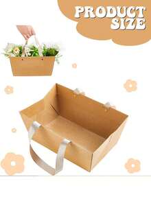 10pcs Kraft Paper Baskets, Kraft Paper Gift Baskets With Handles, 9.8 X 6.5 X 4.3 Inches - Gift Wrapping, Weddings, Parties, Easter, Valentine's Day, Suitable For Various Holiday Gifts - Multicolor - View 8