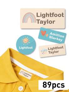 定制姓名防水贴纸，可爱卡通风格标签贴纸，个性化姓名标签贴纸，适用于衣服、水瓶、午餐盒、笔记本、收纳盒等，定制装饰标签，适用于日常用品和礼品包装，可定制姓名标签贴纸，生日礼物，节日礼物，派对礼品标签，墙纸贴纸 - 風格8 - 查看 11