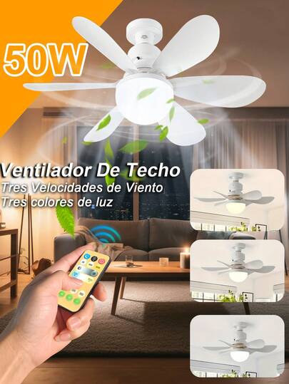 1pc Ventilador de techo LED silencioso de 16.54 pulgadas con control remoto, conexión E26/27, ajustable y desmontable para dormitorio, estudio, almacén - Ideal para cocina, habitaciones pequeñas, decoración perfecta de Navidad, ventilador de techo moderno | Kit de luz de ventilador de techo ligero