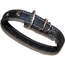 EstiloGenéRico Collar De Cuero Premium Para Perro, Interior De Terciopelo, Resistente, Elegante, Negro, No Irrita La Piel (Mediano).VersióN Mejorada - 1 - Ver 6