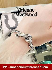 Vivienne Westwood Albane Bracelet, Casual Minimalist Fashion Versatile Women Bangles - Silver - View 7