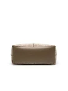 母女款包包套装，采用V字形拼接缝线设计——一款时尚女士手提包，尽显简约高端质感。这款多功能复古单肩斜挎包配有长肩带，是通勤包的理想之选。 - 棕色 - 查看 5