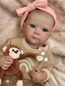 Bettie Doll head 1-4 1个18英寸可爱贝蒂女婴娃娃，全身可水洗，柔软乙烯基材质，栩栩如生，手工涂绘，防水柔软触感，包含服装、奶瓶、安抚奶嘴，是送给家人的收藏礼物和纪念品 | 逼真的儿童娃娃 | 细节逼真，重生娃娃 - 彩色 - 查看 10