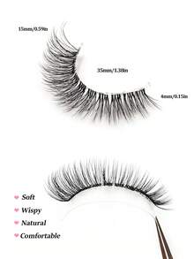 7 Pairs Natural Look False Eyelashes, Delicate & Soft Faux Mink Material, Transparent Lash Bands, Suitable For Beginners Daily Makeup, Reusable - Natural Lashes - View 3