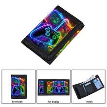 Multifunctional Tri-Fold Wallet, Durable Fabric Wallet, Can Hold Credit Cards, ID And Cash, Cute & Fashionable, With Coin Pouch And ID Window, Printed With Game Patterns, Suitable For Boys - Wallet Game - View 4