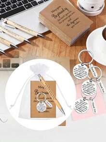 Ultimate Appreciation Gift Set - Inspiring Stainless Steel Keychain, Premium Bamboo Pen, Pocket Notebook, And Uplifting Quote - Perfect Employee, Volunteer, Teacher, Nurse, Team Building, Birthday, Retirement, And Holiday Office Gift - Multicolor - View 4