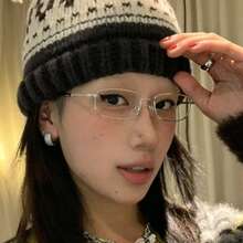 Y2k Cold Tea Colored Cat Eye Glasses For Women Clear Glasses Accessories, Y2k Vintage Small Frame Y2K Silver Frame Glasses, Transparent Lens Decorative Glasses, Japanese Metal Full Frame Glasses, Decorative Glasses
