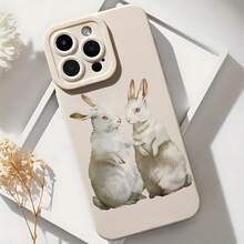 2026 nueva funda de teléfono mate, funda de teléfono con estampado de pareja de conejos para iPhone 17 14 13 12 11 Pro Max y  Galaxy S23 S22 S21 Note 20, funda protectora para teléfono, regalo para parejas, novio, novia, San Valentín, regalo de cumpleaños - Azul Klein - Ver 6