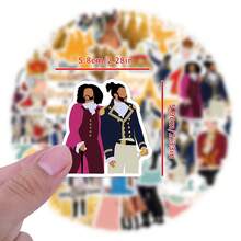 Conjunto de 55 adesivos de grafite do musical Hamilton, ideais para garrafas de água, laptops, celulares, skates, guitarras, malas, álbuns de recortes, capacetes e decoração de festas. - Damasco - Ver 2