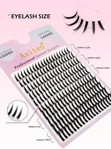 Asiteo 200pcs D-Curl Pointed Tip Cartoon Eyelash Extensions, Anime Thick Lash Clusters, Pointed Tip Individual Lashes, 12-20mm Length Cluster Lash Extensions, Fairy Individual Cluster Lashes - D - Xem 6