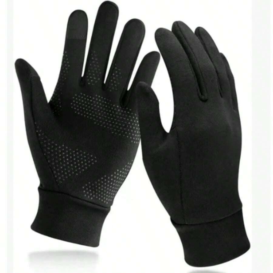 1PC Autumn/Winter Warm Gloves For Men And Women, Cycling Gloves, Windproof And Waterproof, Skiing, Biking, Outdoor Sports, Touchscreen Gloves - màu đen - Xem 1