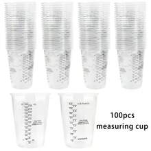 SMI Fine Disposable Plastic Measuring Cup With Wooden Stir Stick Multi-Purpose Epoxy Resin Liquid Mixing Cup With Graduations - Clear - View 14