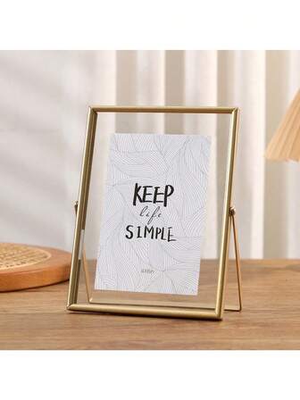 1个金色金属框亚克力悬浮照片架，现代装饰相框，生日毕业礼物，金边相框，相框，适合家居装饰，相框，家居装饰