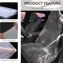 50PCS Disposable Car Seat Covers Provide Temporary Protection,Plastic Seat Covers For Cars Keep Car Interior Tidy,Universal Car Accessories &Amp; Car Seat Protector For Most Cars - trắng - Xem 5