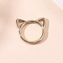 1pc Versatile Minimalist Cute Alloy Owl Accessory Jewelry - Cat Head - View 10