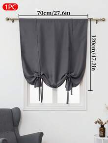 1 chiếc rèm cửa màu trơn, cản sáng tốt, có dây buộc, bảo vệ sự riêng tư, cách nhiệt, dây buộc điều chỉnh được, thiết kế kiểu túi luồn thanh treo, thích hợp cho phòng ngủ, phòng tắm, nhà bếp, phòng khách. - Nhiều màu - Xem 21