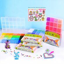 2.6mm 熔珠补充包迷你珠子套装手工工艺品儿童房装饰珠子 9000 补充包 1 盒 24 色珠子，适合 DIY 玩具拼图艺术珠子青少年制作圣诞节生日礼物。 - 彩色 - 查看 2