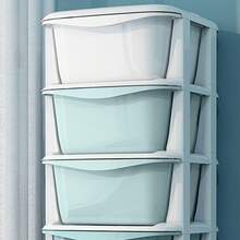 5-Drawer Storage Cart - Plastic Rolling Organizer With Wheels - Green - View 4