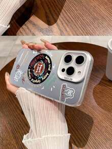 1pc IMD Procesamiento Láser TPU Blanco + PC Combinación Suave y Dura Patrón de Donut de Letra de Caricatura Grueso a Prueba de Golpes, Antigolpes y Antihuellas Funda de Teléfono de Protección Completa Compatible con iPhone 14PLUS/15/15PRO/15PROMAX/15PLUS/16/16PRO/16PROMAX/16PLUS/SAM S22/S22PLUS/S22ULTRA/S23/S23PLUS/S23FE/S23ULTRA/S24PLUS/S24ULTRA Regalo para Cumpleaños, Madre, Familia, Amigos, Novio, Novia - Plateado - Ver 5