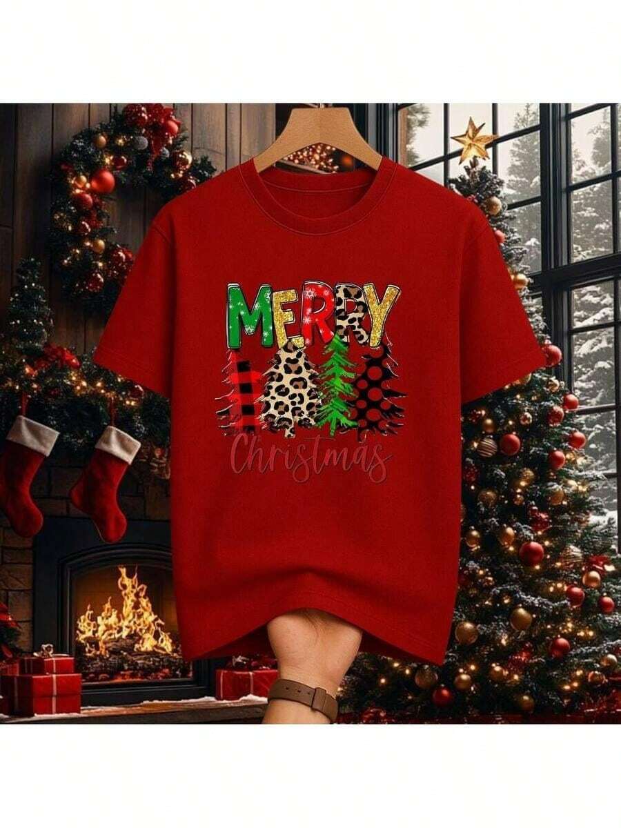 Camiseta Camisa Natal Merry Christmas Feminino/Masculino Lançamento - Vermelho - Visão 1