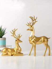 Piece Nordic Luxury Resin Deer Crafts Decorate Living Room Bedroom TV Cabinet Wine Cabinet, Animal Deer Sculptures, Black Deer Ornaments And Holiday Decorative Accessories