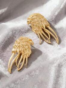 一对独特时尚的金属动物造型几何鹰头耳环，适合女性日常佩戴和参加派对作为礼物 - 老鷹頭 - 查看 3