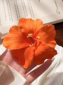 5个/1个 女士粉色黄色白色橙色蓝色7.5厘米/2.95英寸扎染仿花发夹，时尚百搭高端优雅简约纯色侧夹发饰，适合日常外出、休闲、派对、通勤、度假、马尾辫、发髻、洗脸、化妆、服装搭配、爪夹、发夹、发卡、情人节配饰、头部配饰、春季、发卡 - 彩色 - 查看 7