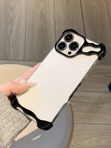1 chiếc ốp lưng điện thoại cao cấp bằng kim loại không gỉ và hợp kim nhôm, thiết kế cong độc đáo, kèm miếng dán bảo vệ ống kính camera, tương thích với iPhone 16/15/14/13 Pro Max Plus, bảo vệ camera chống rơi vỡ, tương thích với Apple S23/S24+/S25 Ultra, 14 Pro, thiết kế 3D rỗng, quà tặng lý tưởng cho các cặp đôi và bạn thân. - màu đen - Xem 3