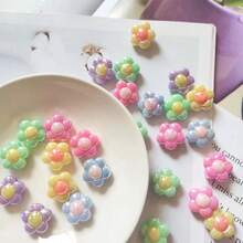 20pcs Acrylic Colorful AB Coated Sunflower & Plum Blossom Flower Beads For DIY Jewelry Making, Phone & Key Chain Accessories - Flower - View 4