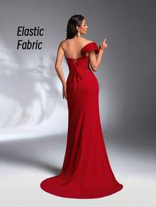 IBTRLY Elegantes Abendkleid mit dehnbarem Stoff, Herzausschnitt, Pailletten und seitlichem hohem Schlitz für Partys, Hochzeiten und Silvester (Größe fällt groß aus, Kunden werden empfohlen, die Größentabelle beim Bestellen zu prüfen) - Bordeaux - Übersicht 4