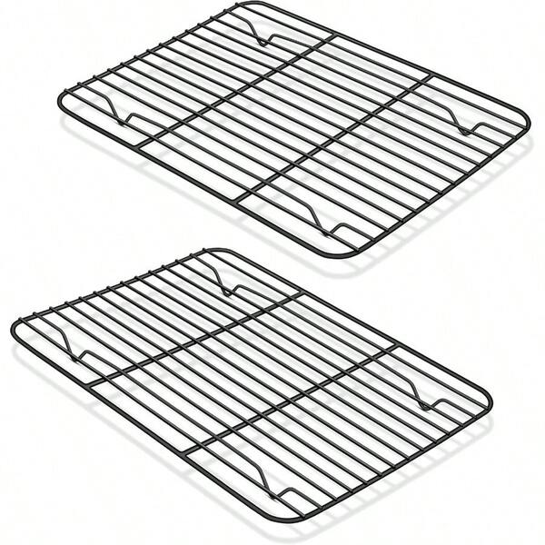 Cooling Baking Rack Pack Of 2 Stainless Steel Cooling Racks For Cooking Baking Roasting Grilling Drying Dense Wires And Smooth Edge Easy To Clean Silver 8.6" X 6.2"