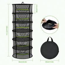 4 Layer Herb Drying Rack Hanging Plant Drying Rack Bud Drying Net Foldable Hanging Dry Rack Net With Green Zipper Garden Shears And Hooks For Herbs Seeds Indoor/Outdoor 23.62" - 6 capas - Ver 3