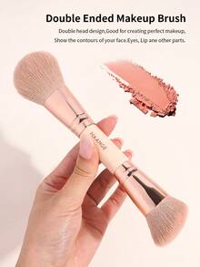 MAANGE 7pcs Professional Aluminum Dual-Ended Makeup Brush Set, Including Blush Brush, Foundation Brush, Setting Brush, Concealer Brush, Contour Brush And Powder Brush, Super Soft Bristles, Portable Makeup Brush Set, Travel Makeup Brush Set, Gift For Women/Girls, Makeup Brush Set, Makeup Brush Set, Makeup Brush Set, Complete Makeup Brushes, Makeup Brush Set, Complete Makeup Tools, Makeup Brush Set, Makeup Brush Gift Set - Dusty Pink - View 7